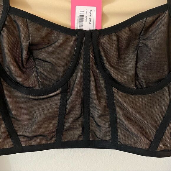 Edikted Megan Bodice Crop Top size small black NWT - Picture 7 of 13